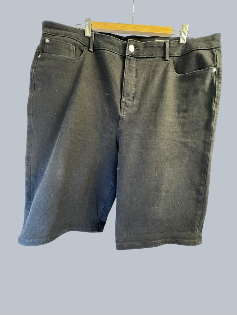 Marks & Spencer Women’s Black Denim Bermuda Shorts Size 18